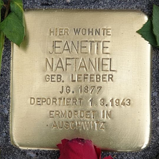 Stolperstein à la mémoire de Jeanette Naftaniel