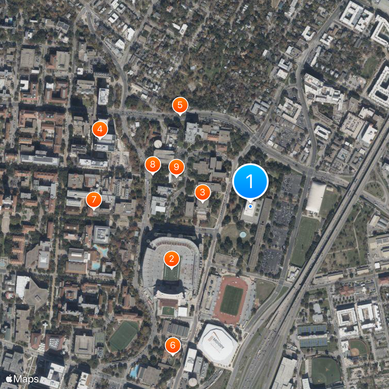 Lyndon Baines Johnson Library and Museum Map