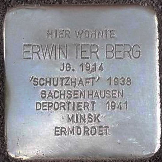 Stolperstein dedicated to Erwin ter Berg