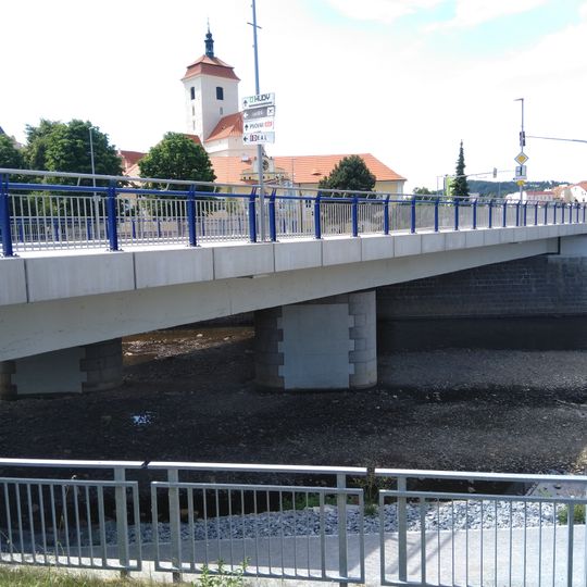 Bridge of Komenského street over the Volyňka in Strakonice