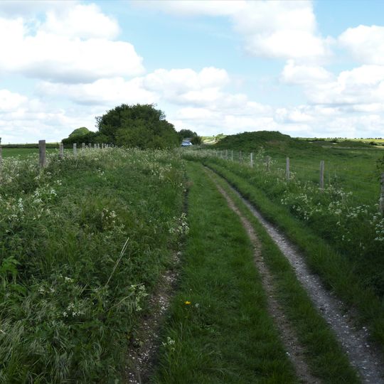 Bowl barrow 50m south of The Sanctuary on Overton Hill, forming part of the Seven Barrow Hill round barrow cemetery