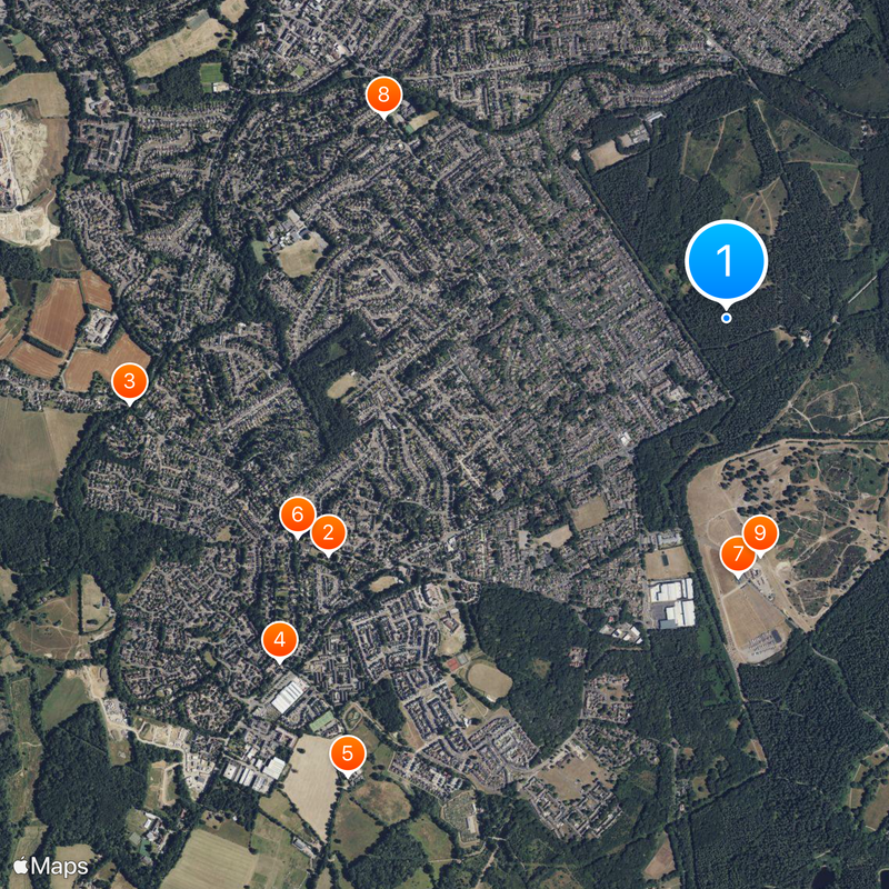 Church Crookham Mapa