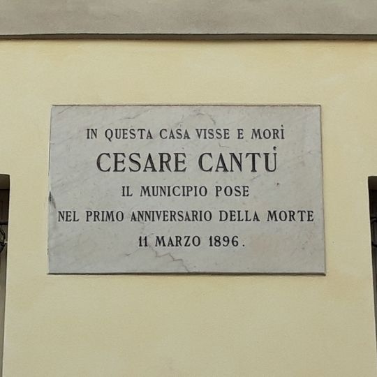 Plaque for Cesare Cantù