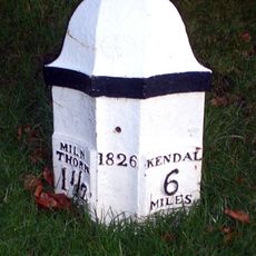 Milepost, Leasgill, by No.2 Milestone Cottage, High rise House