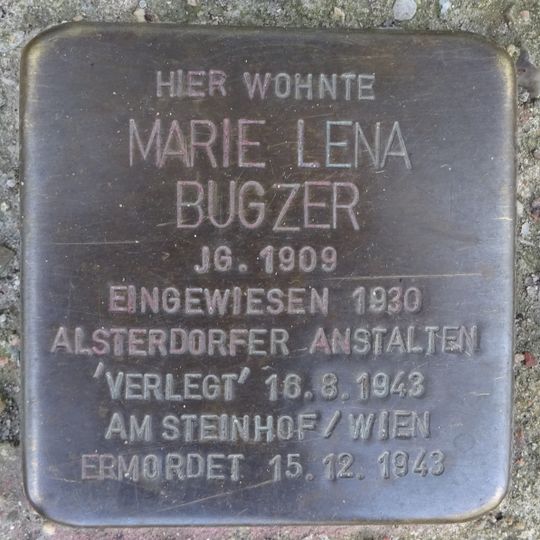 Stolperstein dedicated to Marie Lena Bugzer