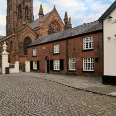 Cobbles at entrance to St Elphin's, and pavement