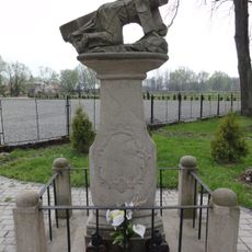 Surroundings of the church and rectory with old trees in Mazańcowice
