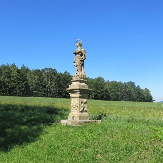 Socha Panny Marie u polní cesty západně od Rašovic