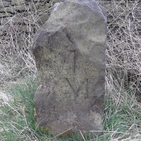 Milestone, Blackmoorfoot Road, opp Footpath sign