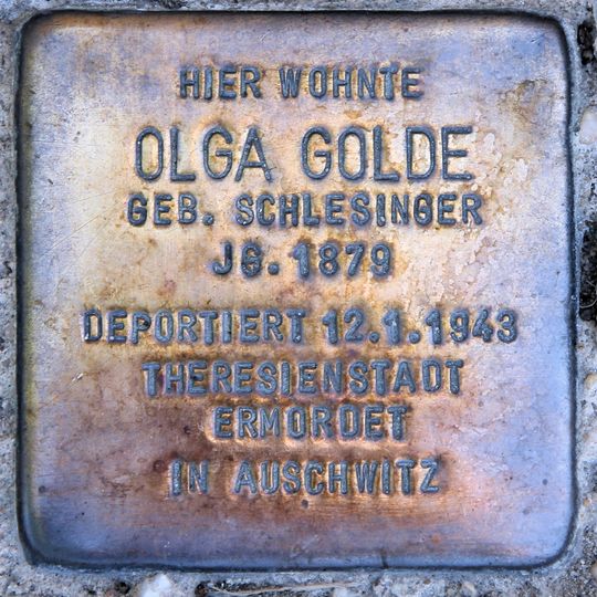 Stolperstein dedicated to Olga Golde