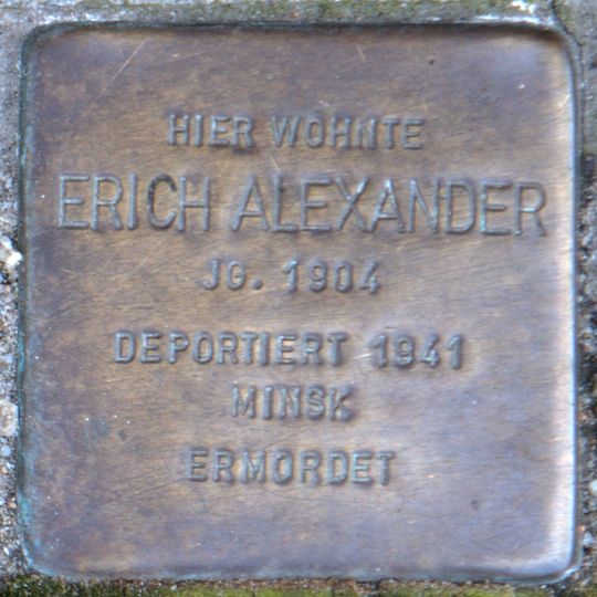 Stolperstein dedicated to Erich Alexander