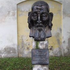 Pomník Jana Amose Komenského za kostelem Nanebevzetí ve Strážnici