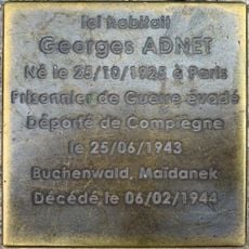 Stoleperstein à la mémoire de Georges Adnet