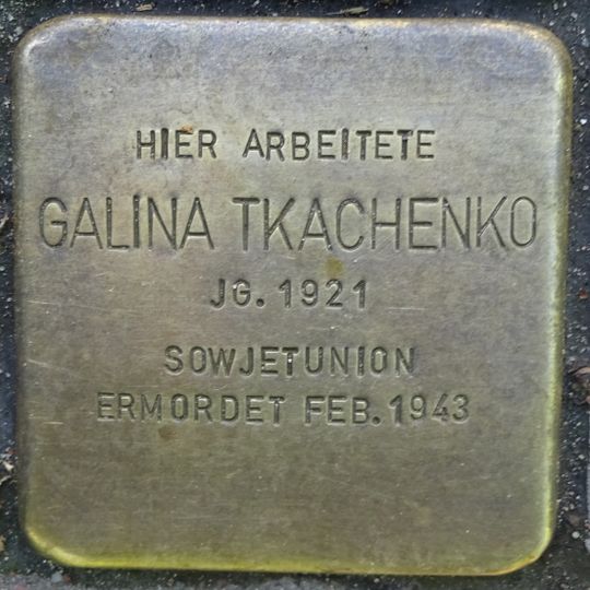 Stolperstein en memoria de Galina Tkachenko