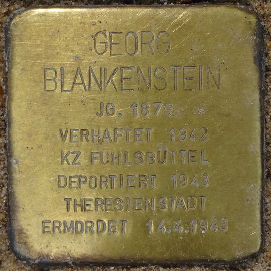 Stolperstein à la mémoire de Georg Blankenstein