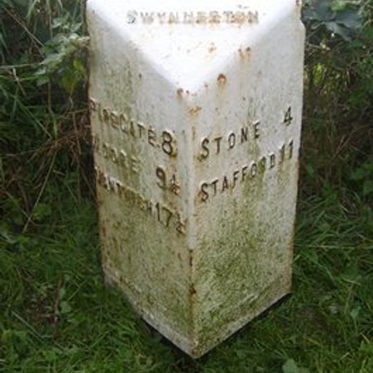 Milepost, near Cash's Pit, north of Swynnerton village