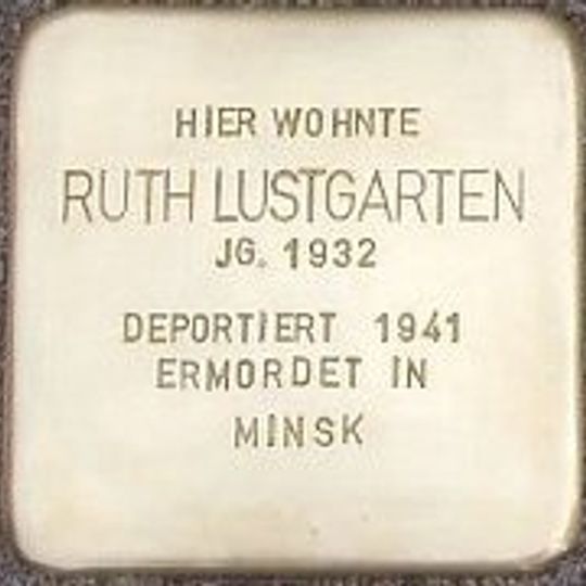 Stolperstein à la mémoire de Ruth Lustgarten