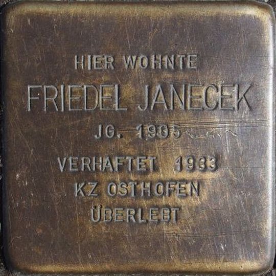Stolperstein dedicated to Friedel Janecek