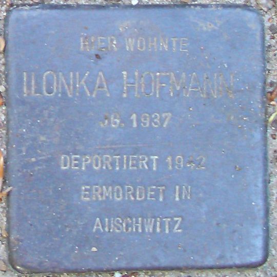 Stolperstein dedicated to Ilonka Hofmann