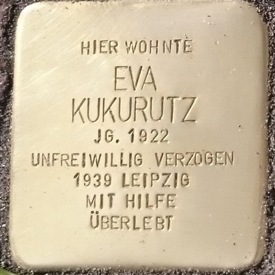 Stolperstein dedicated to Eva Kukurutz