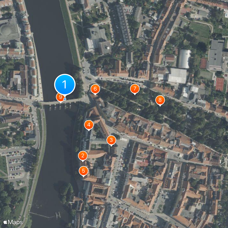 Písek Stone Bridge Map