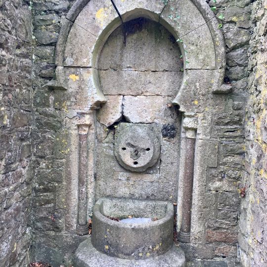 South Boundary Wall of the Stable Court including the Drinking Fountain on Castle Hill