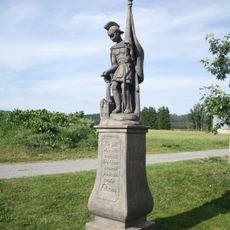 Socha sv. Floriána u hotelu U hrocha ve Škrdlovicích