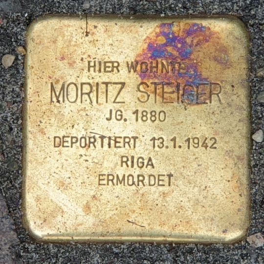 Stolperstein dedicated to Moritz Steiger
