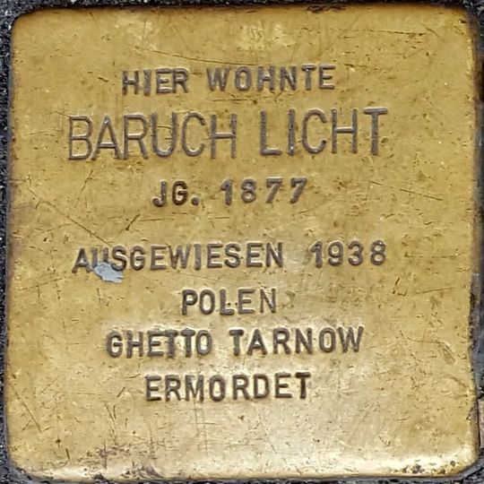 Stolperstein en memoria de Baruch Licht