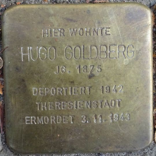 Stolperstein dedicated to Hugo Goldberg