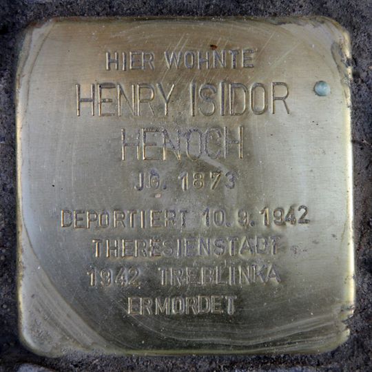 Stolperstein dedicated to Henry Isidor Henoch