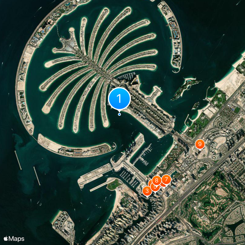Developments in Dubai Map