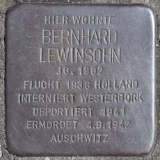 Stolperstein dedicated to Bernhard Lewinsohn