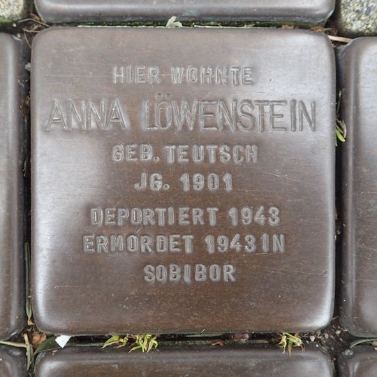 Stolperstein à la mémoire d’Anna Löwenstein