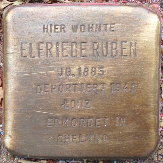Stolperstein dedicated to Elfriede Ruben