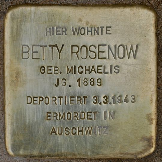 Stolperstein dedicated to Betty Rosenow