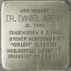 Stolperstein dedicated to Daniel Abegg