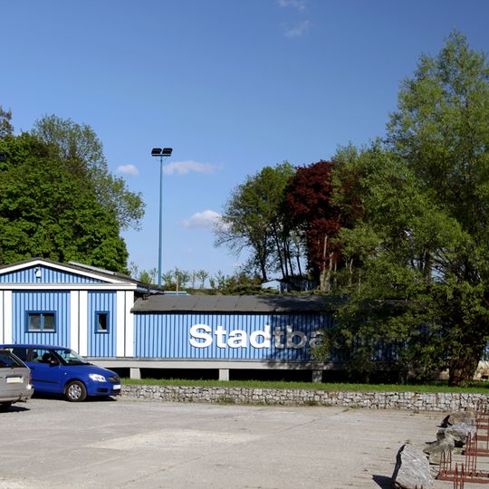 Kassenhäuschen und Umkleidekabinen des Stadtbad Wasserstraße