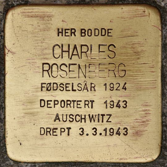 Stolperstein dedicated to Charles Efraim Rosenberg