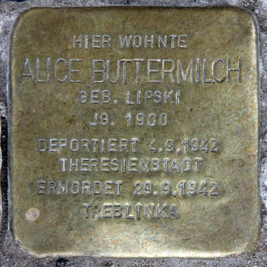 Stolperstein em memória de Alice Buttermilch