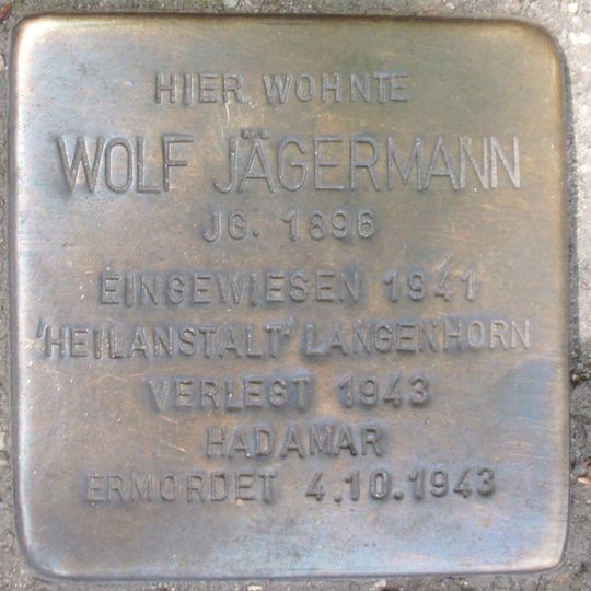 Stolperstein en memoria de Wolf Jägermann