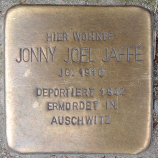 Stolperstein dedicated to Jonny Joel Jaffé