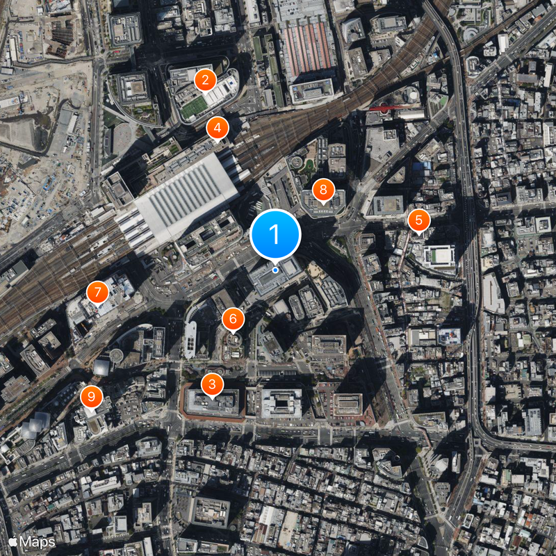 Osaka Umeda Twin Towers South Mapa