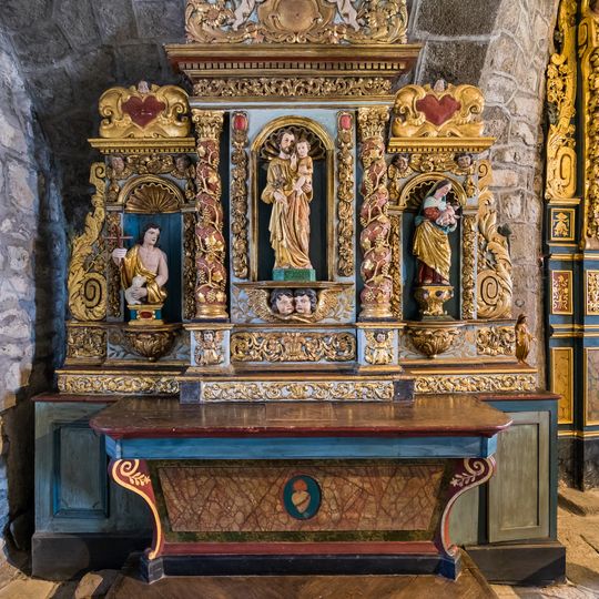 Église Saint-Blaise d'Apchon - autel, retable, 2 statues