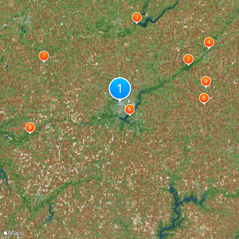 Area code 217 Map