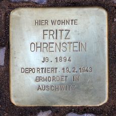 Stolperstein dedicated to Fritz Ohrenstein