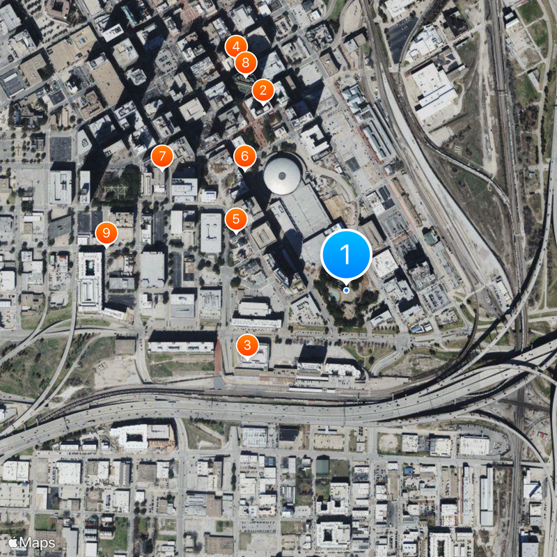 Fort Worth Water Gardens Map