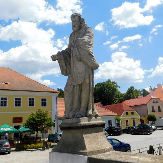 Socha svatého Františka z Pauly na barokním mostě v Brtnici