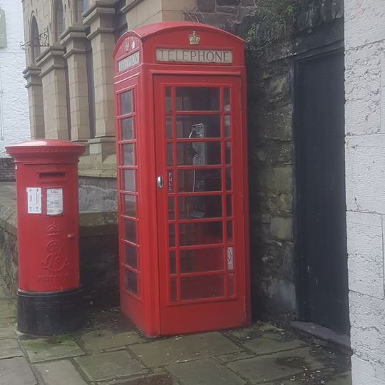 Telephone call box outside NatWest Bank
