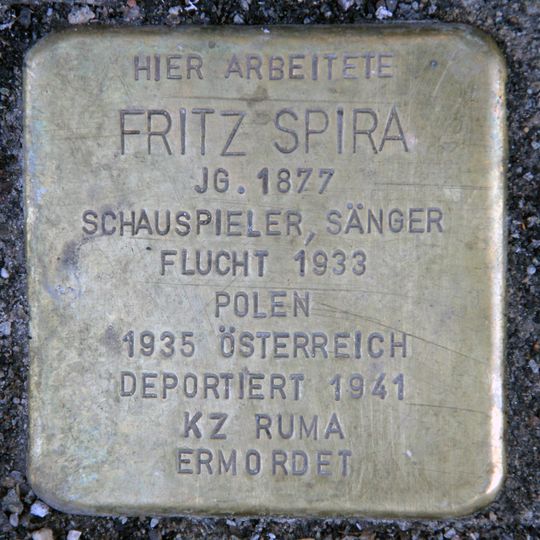 Stolperstein en memoria de Fritz Spira